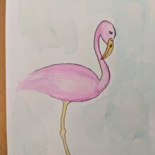 Flamingo mit Brushpen